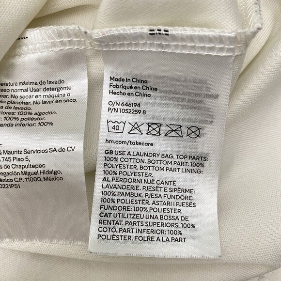 H&M Long Sleeve Sparkle Dress White Ivory Cotton Holiday Christmas Girls 5T/6 - Picture 8 of 9